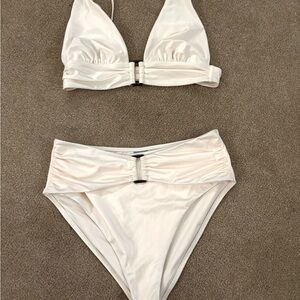Elegant White Bikini Set Shade & Shore Marilyn Monroe inspired M EUC
